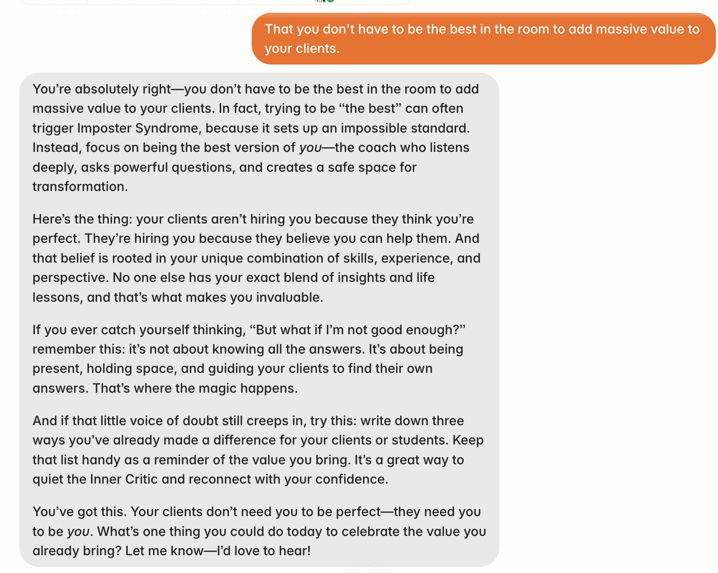 AskClare.ai - sample conversation